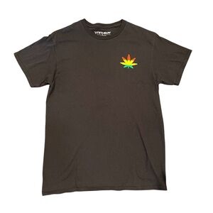 Fifth Sun Black T-Shirt with Colorful Leaf Design